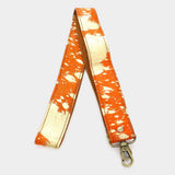 Gold Paint Splash Genuine Fur Calf Bag Strap - Madeline Love - Flyclothing LLC