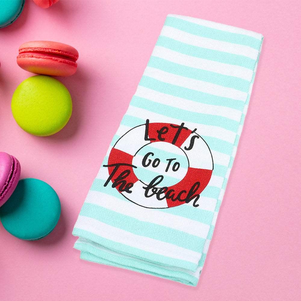 Tube Accented Lets Go Message Printed Kitchen Towel - Madeline Love - Flyclothing LLC