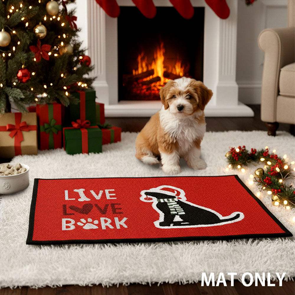 LIVE LOVE BARK Holiday Dog Printed Pet Bowl Mat - Madeline Love - Flyclothing LLC