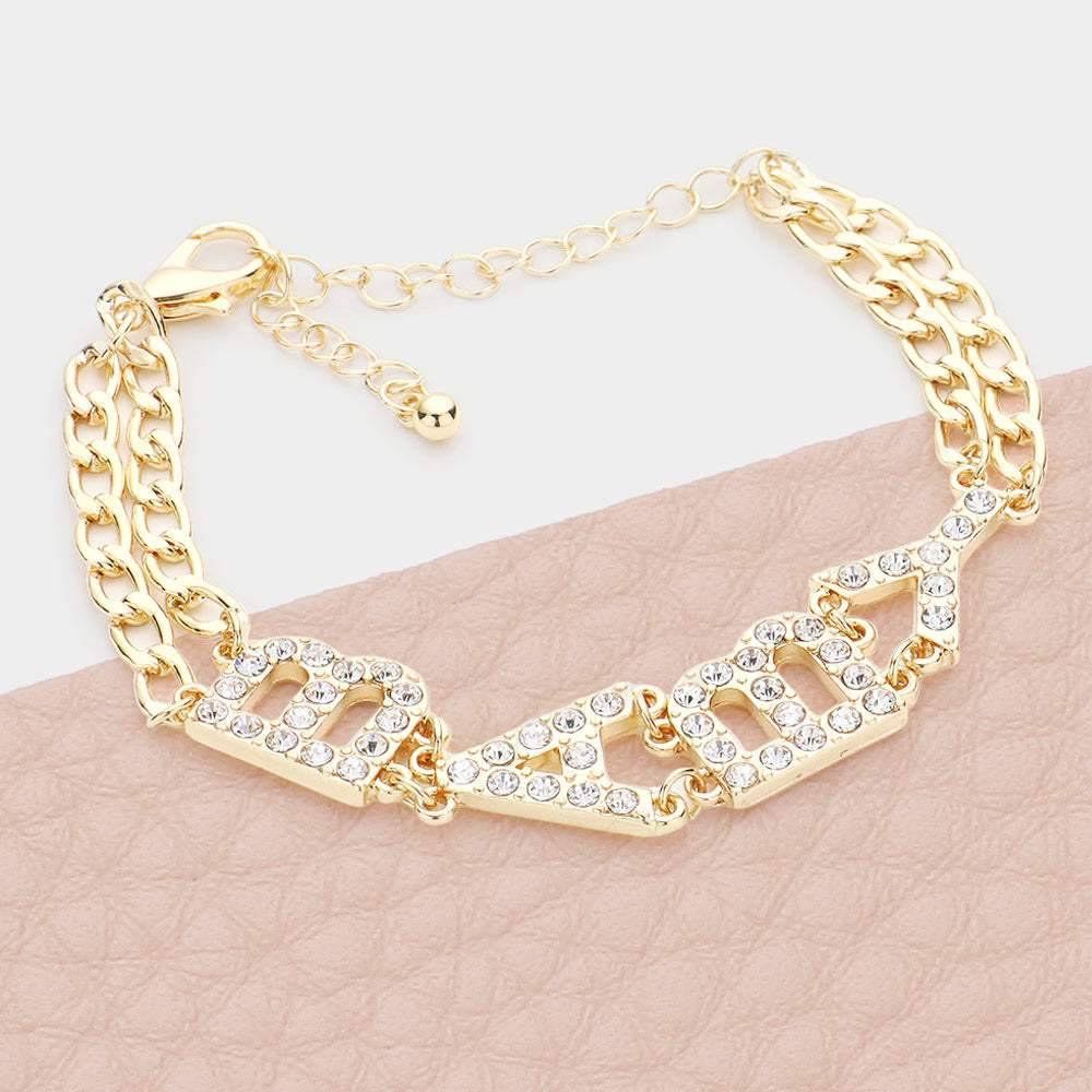 BABY Rhinestone Embellished Message Bracelet - Madeline Love - Flyclothing LLC