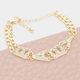 BABY Rhinestone Embellished Message Bracelet - Madeline Love - Flyclothing LLC