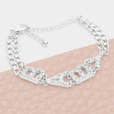 BABY Rhinestone Embellished Message Bracelet - Madeline Love - Flyclothing LLC