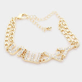 SEXY Rhinestone Embellished Message Bracelet - Madeline Love - Flyclothing LLC