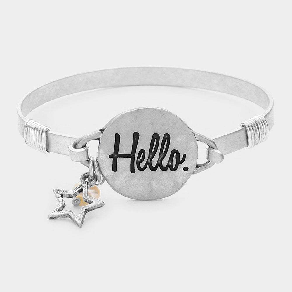 Hello Message Star Charm Hook Bracelet - Madeline Love - Flyclothing LLC
