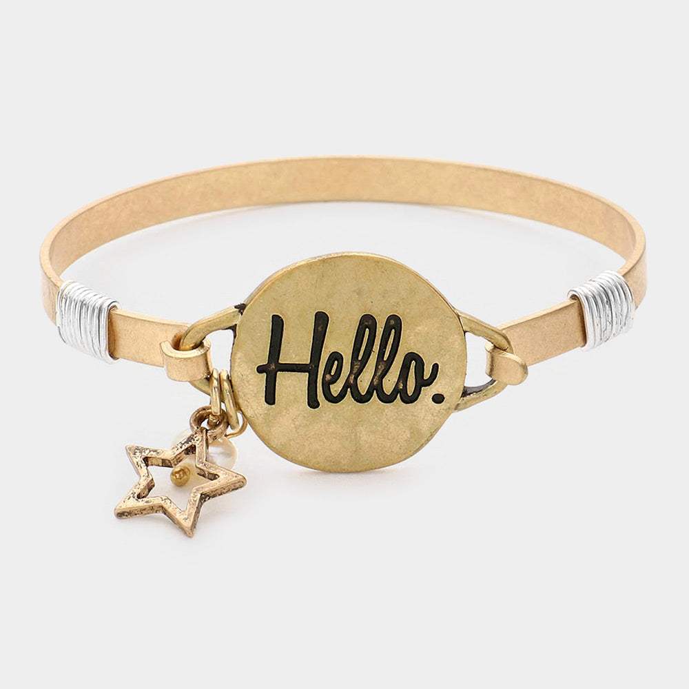 Hello Message Star Charm Hook Bracelet - Madeline Love - Flyclothing LLC