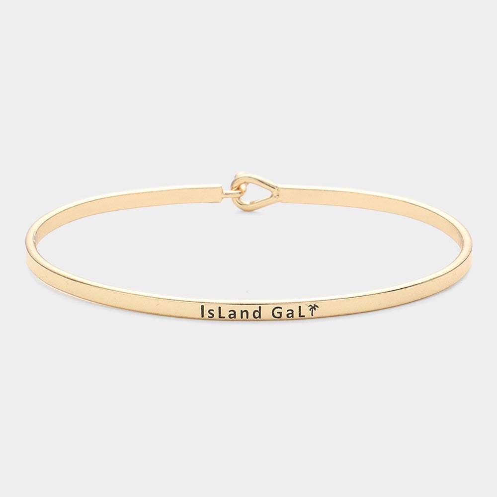 "Island Gal" Thin Brass Metal Hook Bracelet - Madeline Love - Flyclothing LLC