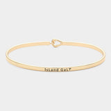 "Island Gal" Thin Brass Metal Hook Bracelet - Madeline Love - Flyclothing LLC