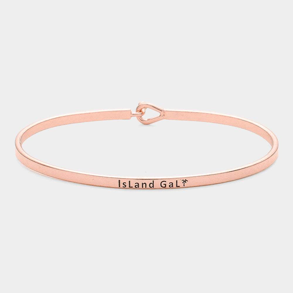 "Island Gal" Thin Brass Metal Hook Bracelet - Madeline Love - Flyclothing LLC