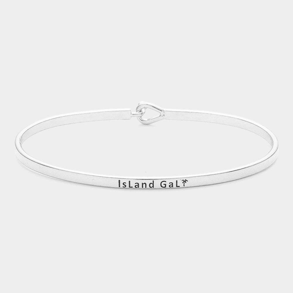 "Island Gal" Thin Brass Metal Hook Bracelet - Madeline Love - Flyclothing LLC