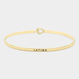 "Latina" Thin Brass Metal Hook Bracelet - Madeline Love - Flyclothing LLC