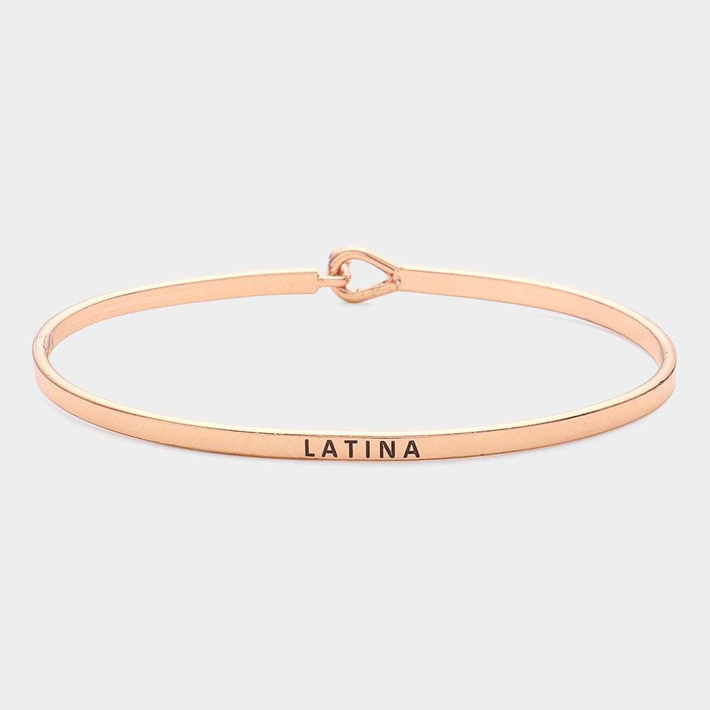 "Latina" Thin Brass Metal Hook Bracelet - Madeline Love - Flyclothing LLC