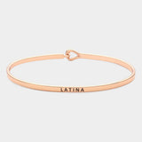 "Latina" Thin Brass Metal Hook Bracelet - Madeline Love - Flyclothing LLC