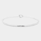 "Latina" Thin Brass Metal Hook Bracelet - Madeline Love - Flyclothing LLC