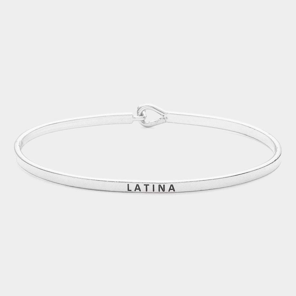 "Latina" Thin Brass Metal Hook Bracelet - Madeline Love - Flyclothing LLC