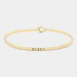 '2G2BT' Brass Thin Metal Hook Bracelet - Madeline Love - Flyclothing LLC