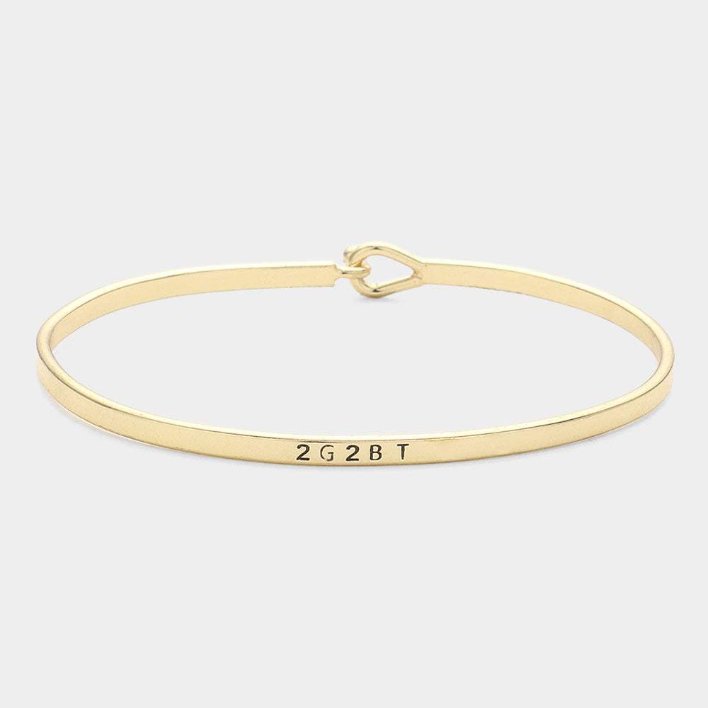 '2G2BT' Brass Thin Metal Hook Bracelet - Madeline Love - Flyclothing LLC
