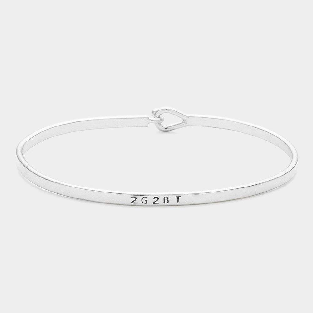 '2G2BT' Brass Thin Metal Hook Bracelet - Madeline Love - Flyclothing LLC