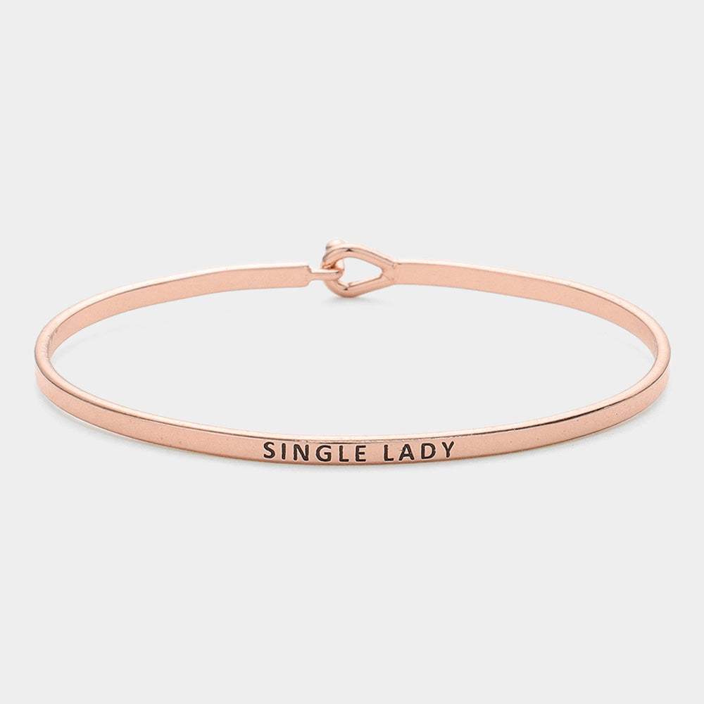 "Single Lady" Thin Brass Metal Hook Bracelet - Madeline Love - Flyclothing LLC