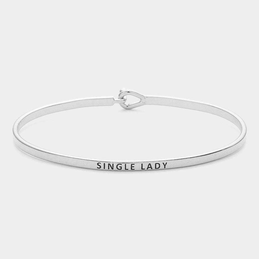 "Single Lady" Thin Brass Metal Hook Bracelet - Madeline Love - Flyclothing LLC