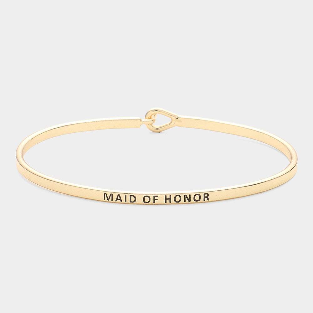 Maid of Honor Thin Metal Hook Bracelet - Madeline Love - Flyclothing LLC