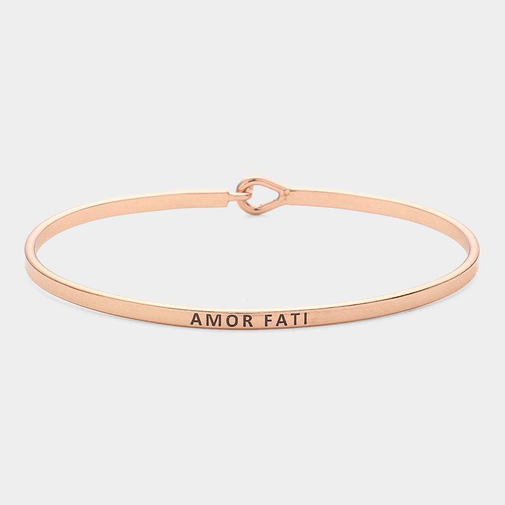 "Amor Fati" Thin Brass Metal Hook Bracelet - Madeline Love - Flyclothing LLC