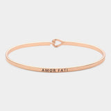 "Amor Fati" Thin Brass Metal Hook Bracelet - Madeline Love - Flyclothing LLC