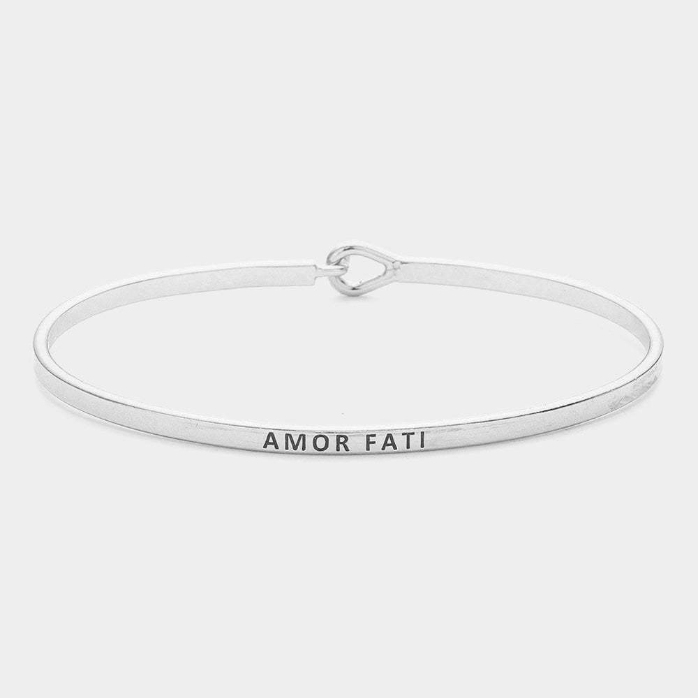 "Amor Fati" Thin Brass Metal Hook Bracelet - Madeline Love - Flyclothing LLC