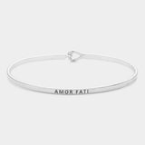 "Amor Fati" Thin Brass Metal Hook Bracelet - Madeline Love - Flyclothing LLC