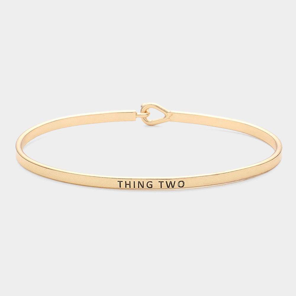 "Thing Two" Thin Brass Metal Hook Bracelet - Madeline Love - Flyclothing LLC