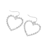 Stone Paved Open Heart Dangle Earrings - Madeline Love - Flyclothing LLC