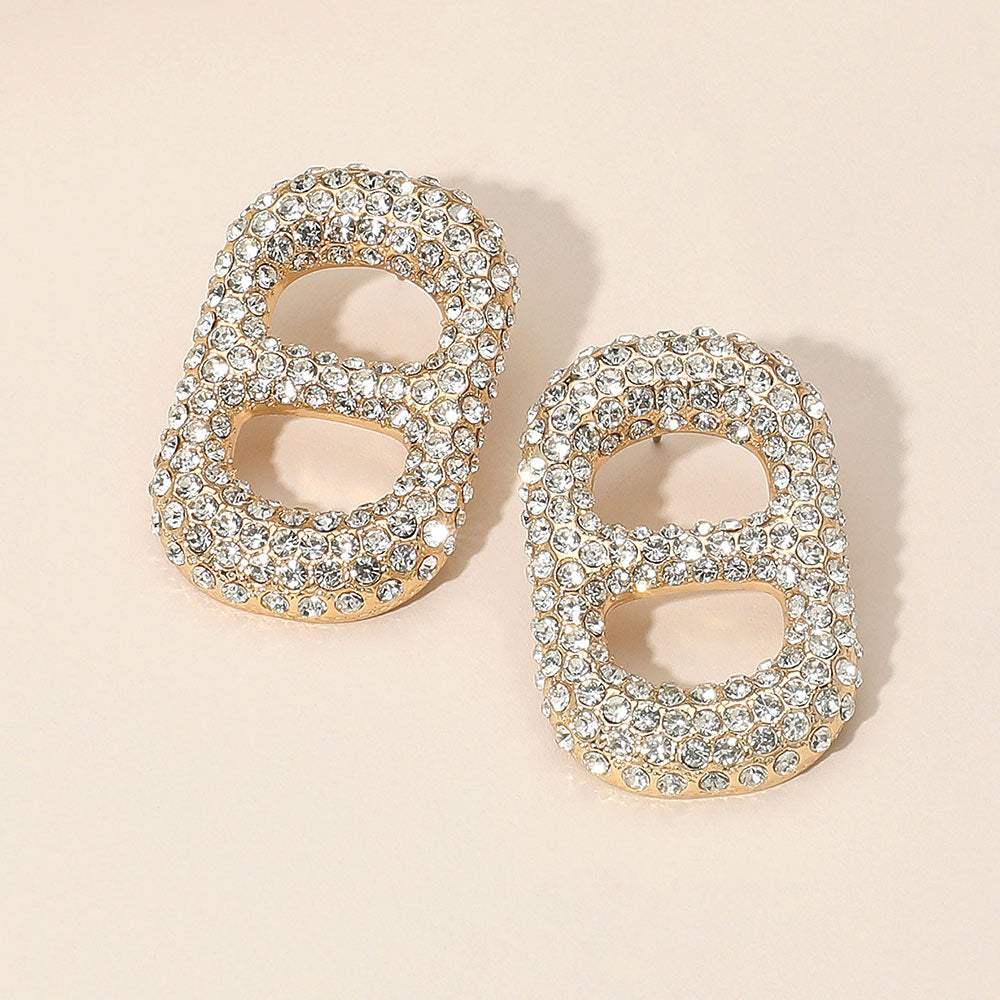 Bold Rhinestone Paved Statement Earrings - Madeline Love - Flyclothing LLC
