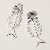 Oversized Stone Embellished Fish Earrings - Madeline Love - Flyclothing LLC