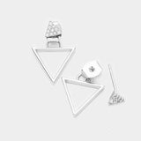 Cubic Zirconia Metal Triangle Earrings - Madeline Love - Flyclothing LLC