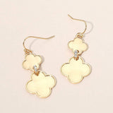 Rhinestone Pave Bar Link Quatrefoil Metal Plate Link Drop Earrings - Madeline Love - Flyclothing LLC