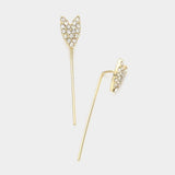 Crystal Pave Metal Ear Pin Earrings - Madeline Love - Flyclothing LLC