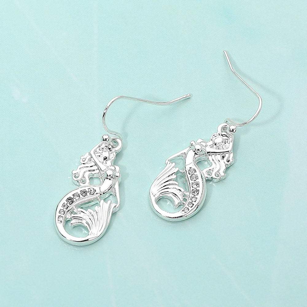 Stone Paved Mermaid Dangle Earrings - Madeline Love - Flyclothing LLC