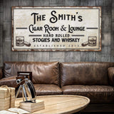 Personalized Cigar Room and Lounge Sign II - Tailored Canvases - Flyclothing LLC