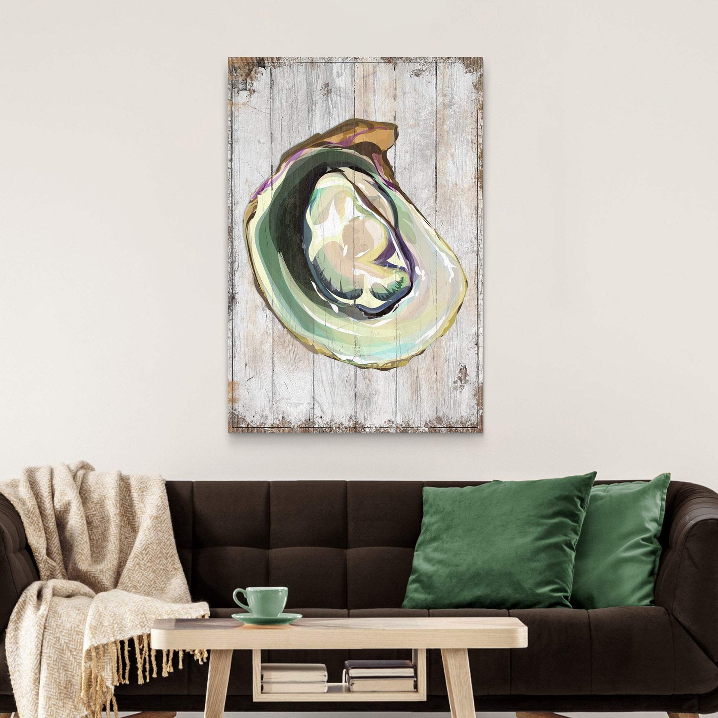 Oyster Shell Coastal Portrait Canvas Wall Art - Tailored Canvases - Flyclothing LLC