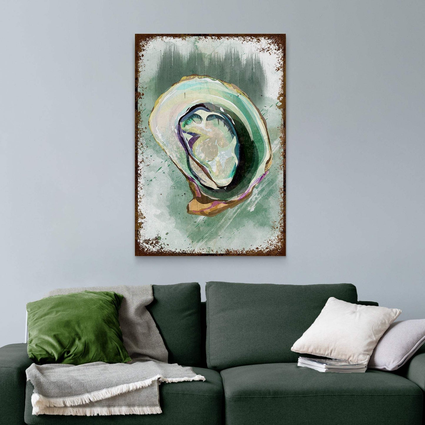 Oyster Shell Abstract Portrait Canvas Wall Art - Tailored Canvases - Flyclothing LLC