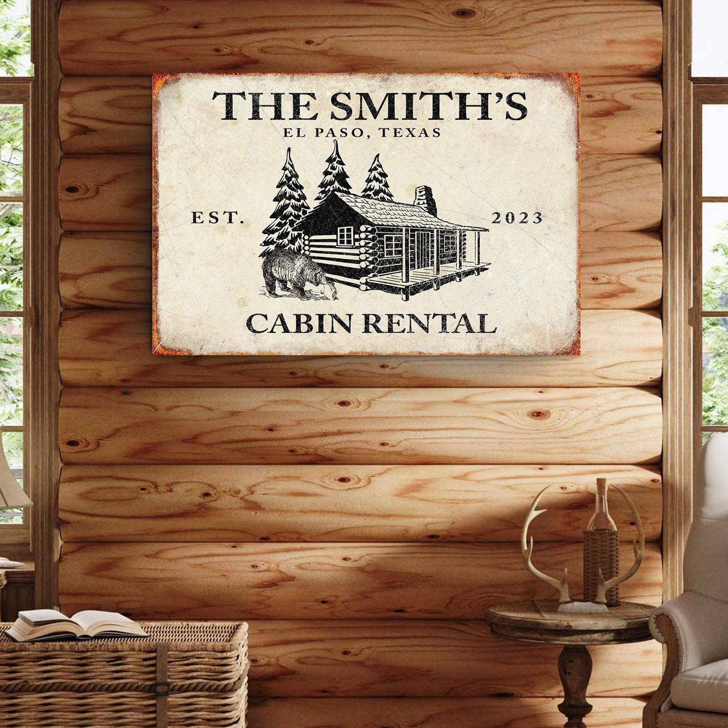 Bear Cabin Sign II - Tailored Canvases - Flyclothing LLC