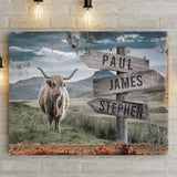 Highland Cow Rustic Sign - Tailored Canvases - Flyclothing LLC