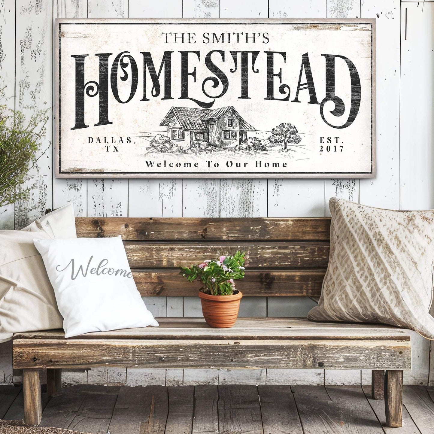 Vintage Homestead Sign II - Tailored Canvases - Flyclothing LLC