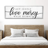 Act Justly Love Mercy Walk Humbly Faith Sign IV - Tailored Canvases - Flyclothing LLC