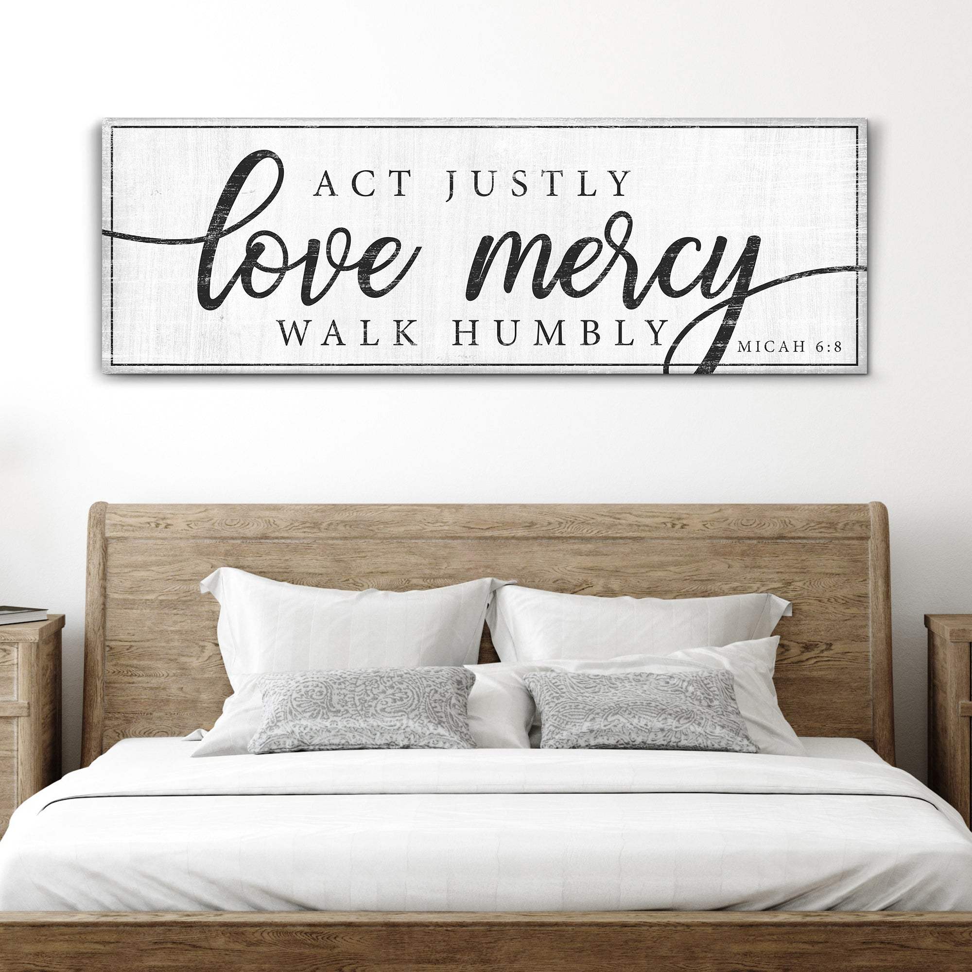 Act Justly Love Mercy Walk Humbly Faith Sign IV - Tailored Canvases - Flyclothing LLC