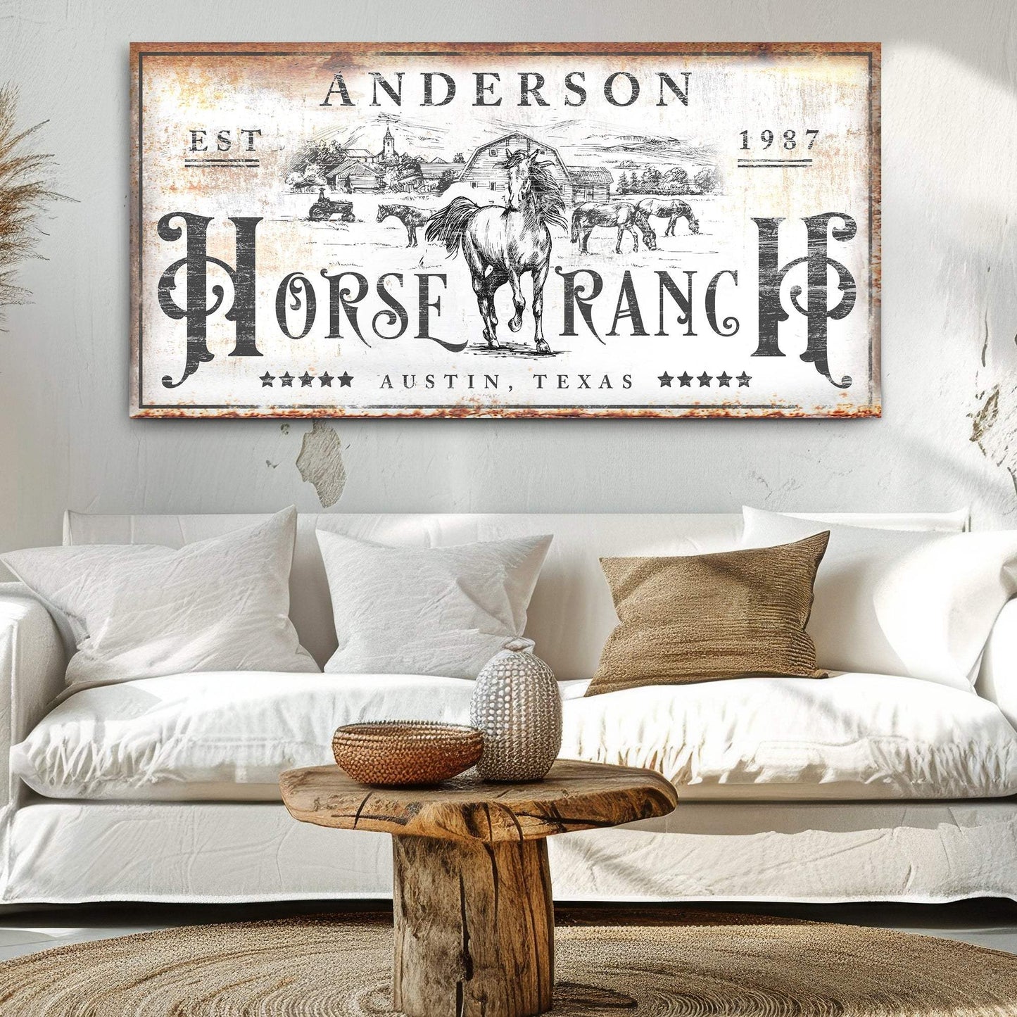 Family Horse Ranch Rustic Sign - Tailored Canvases - Flyclothing LLC