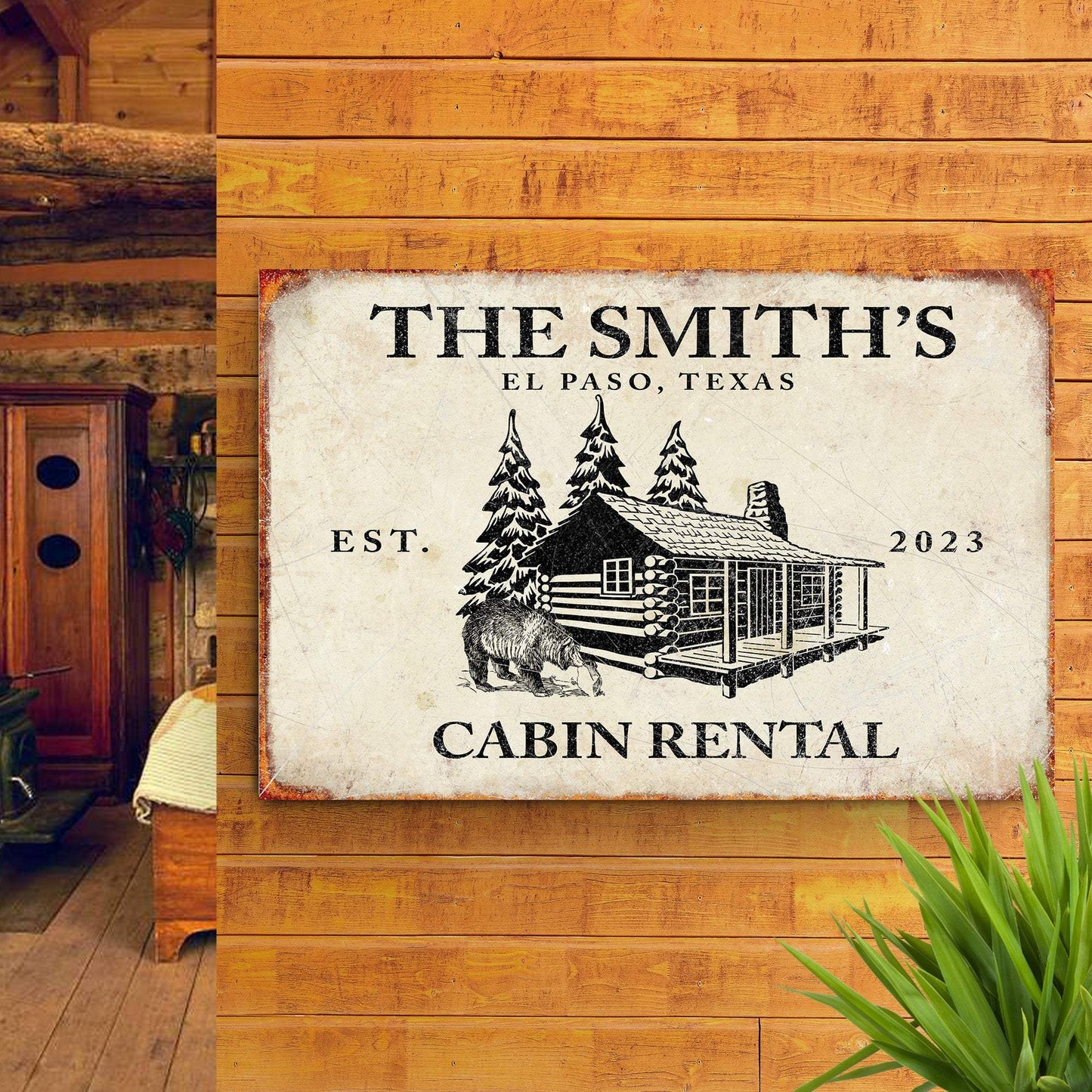 Bear Cabin Sign II - Tailored Canvases - Flyclothing LLC