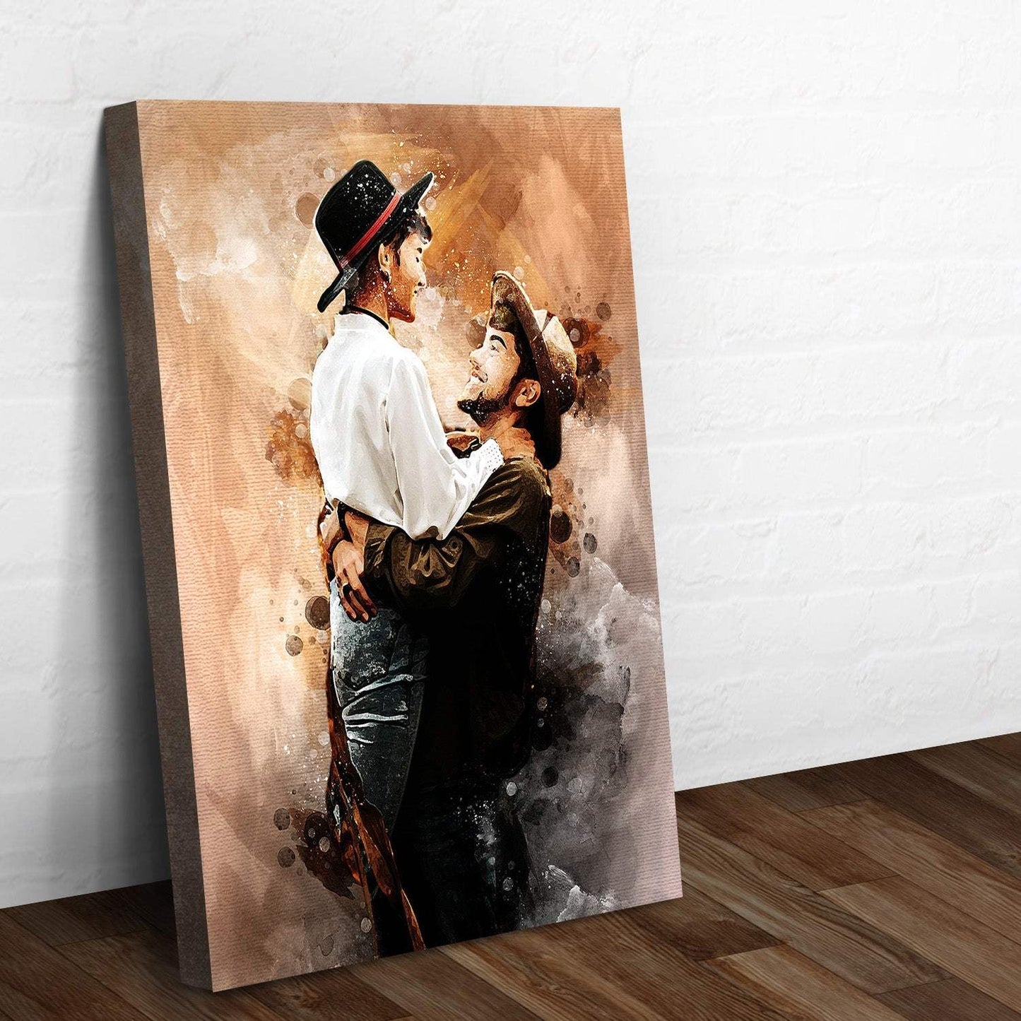 Couple Watercolor Portrait Sign - Tailored Canvases - Flyclothing LLC