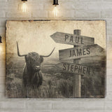 Highland Cow Rustic Sign - Tailored Canvases - Flyclothing LLC