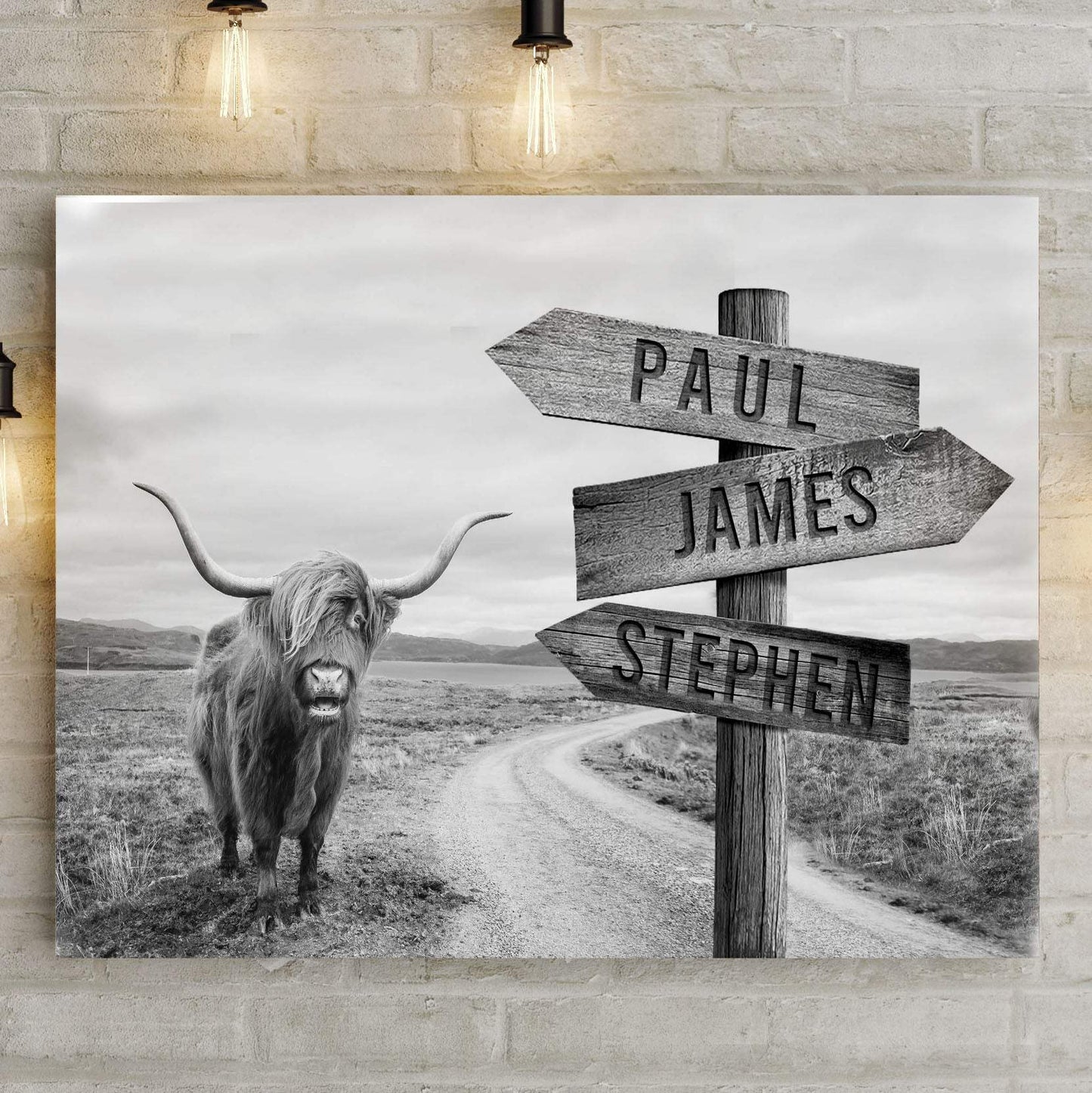 Highland Cow Rustic Sign - Tailored Canvases - Flyclothing LLC