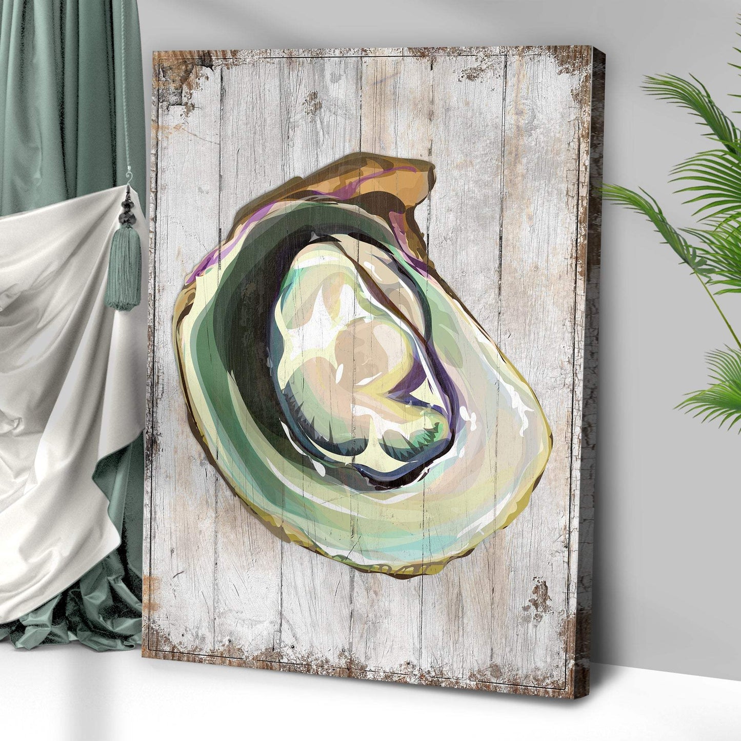 Oyster Shell Coastal Portrait Canvas Wall Art - Tailored Canvases - Flyclothing LLC